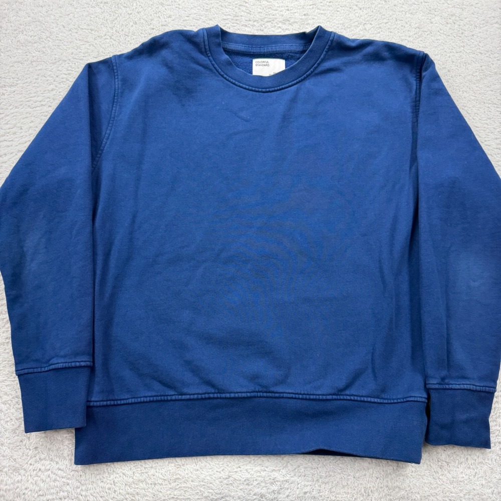 Colorful Standard Royal Blue Organic Cotton Crewneck Sweatshirt Womens Small